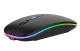 Uzlādējama bezvadu pele ar RGB apgaismojumu, melna