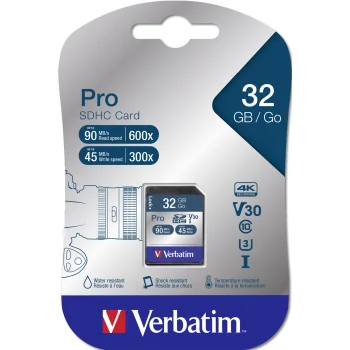 Verbatim Pro 32 GB SDHC-mälukaart, Class 10, UHS-I U3