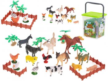 Rotaļlietu komplekts, 12 gab lauku dzīvnieki + aksesuāri | Educational Set