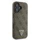 Guess Leather 4G Triangle Strass MagSafe case for iPhone 16 - brown