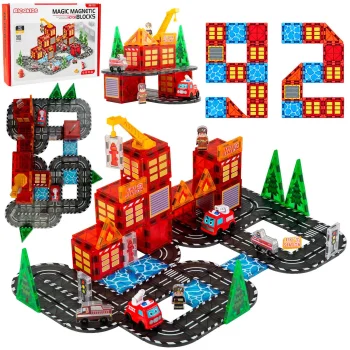 Магнитный конструктор Ricokids RK-783 «Пожарная часть», 92 детали