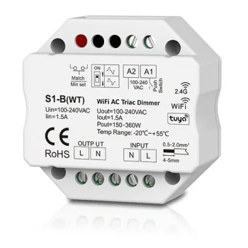 Умный AC Triac Диммер S1-B(WT) Tuya Wi-Fi RF Push-Dimm