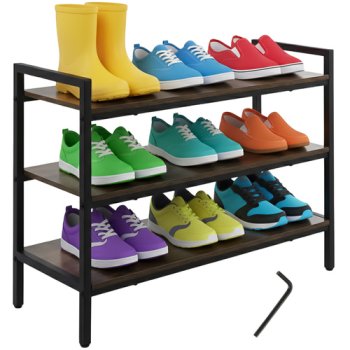 Ruhhy 00027038 3 līmeņu apavu plaukts 79cm, Melns/Brūns