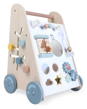 Деревянные каталка-ходунки ECOTOYS с развивающими элементами