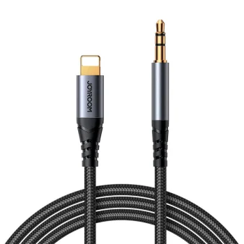 Joyroom SY-A06 Audio Cable iPhone Apple Lightning to Mini Jack AUX 3,5mm, 1.2m, Black | Аудио Провод...