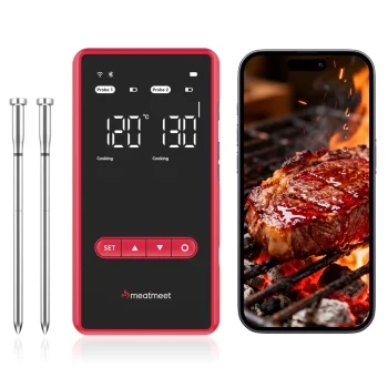 Беспроводной кухонный термометр Meatmeet X Pro, Bluetooth / Wi-Fi, 2 зонда,...