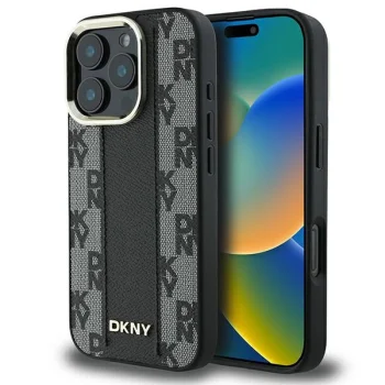 Чехол Dkny для iPhone 16 Pro Max Checkered Pattern MagSafe, черный