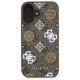 Чехол Guess Peony On 4G Background MagSafe для iPhone 16, коричневый