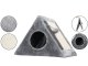 Triangle Cat Scratcher House with Bed and Toy Ball, Grey