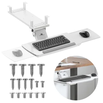 Under-Desk Keyboard Tray Maclean MC-156 W, Adjustable, White
