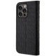 Karl Lagerfeld iPhone 14 Pro atverams vāciņš maciņš grāmatiņa Saffiano Monogram, melns