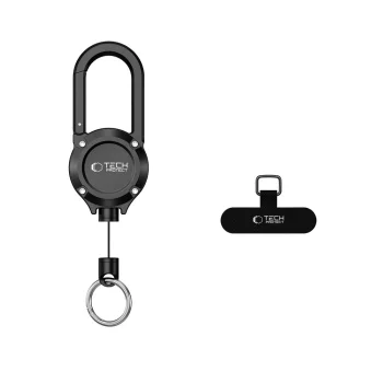 Держатель Tech-Protect ATH02 UrbanLoop с вытяжным тросом и карабином, Black