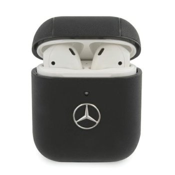 Mercedes Electronic Line Case for AirPods 1/2 Natural Leather - Black