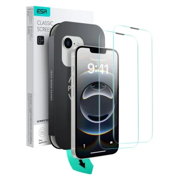 Aizsargstikls ESR UltraFit iPhone 13 / 13 Pro / 14 / 16e / 17e (2 gab.)