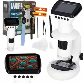 Digitālais mikroskops bērniem WiFi USB ar LCD ekrānu 1000x palielinājumu