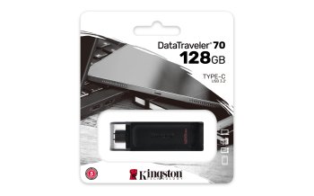 Kingston DataTraveler 70 128GB USB-C Flash Drive Black
