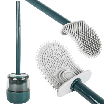 Silicone Toilet Brush with Holder, Wall-Mounted / Freestanding