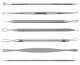 Tools Spoon UNO Vidal Loop for Cleaning the Face, Removing Blackheads and Comedones, 7 pcs. + Case