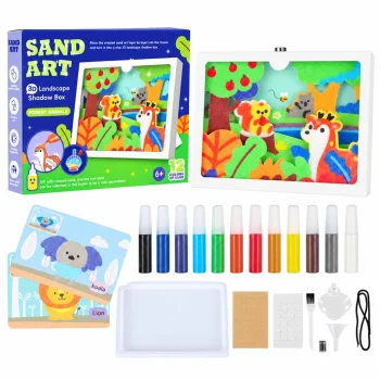 3D Sand Painting Art Set Forest Animals with LED Light