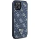 Guess iPhone 15 Plus / 14 Plus vāciņš 4G Triangle Metal Logo, zils