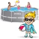 Intex 26716 karkasa baseins 366 x 99 cm, pelēks