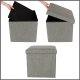 Saliekams Pufs Kaste ar Uzglabāšanas Nodalījumu, Pelēks | Folding Ottoman Padded Stool Storage Box