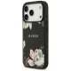 Чехол Guess Grained Flowers Classic Logo MagSafe для iPhone 17 Pro, черный
