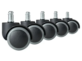 Sofotel Office Chair Wheels Rubber Casters for Hardwood Floors, Set of 5, Grey