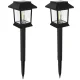Solar Garden Lights with Dusk Sensor, 2 pcs, Black