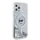 Karl Lagerfeld Liquid Glitter Choupette Head MagSafe vāciņš iPhone 12 / 12 Pro, caurspīdīgs