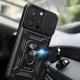 Hybrid Armor Camshield Case for iPhone 15 Pro Max with Camera Cover, Pink