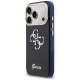 Guess IML 4G Script Metal vāciņš iPhone 17 Pro telefonam, zils