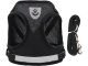Soft Harness with Leash for Dogs and Cats, Reflective, Black, XS