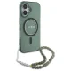 Guess iPhone 16 Plus Case IML Glitter With Pearl Strap MagSafe, Green