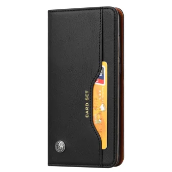 Huawei P20 2018 (EML-L29) PU Leather Wallet Book Case Cover, Black | Vāks Maciņš Maks Grāmatiņa Apvalks