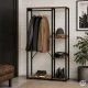 Напольная вешалка для одежды со стеллажом ModernHome, светлый дуб /...