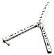 Butterfly Stainless Steel Training Balisong Practice Tool Tactical Folding Knife, Silver