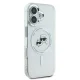 Чехол Karl Lagerfeld IML Metal Karl&Choupette Head MagSafe для iPhone 16, белый