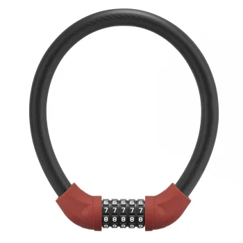 Rockbros RKS870-BK velosipēda slēdzene ar kodu, tērauda trose, 85 cm, Sarkana