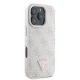 Guess ādas metāla logo Strass Crossbody futrālis iPhone 16 Pro Max - rozā krāsā | Leather Metal Case for pink