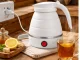 Foldable Electric Travel Kettle 0.6L Portable Silicone Water Boiler, White