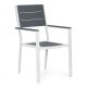2 dārza krēslu komplekts terasei tērauds HDPE MultiGarden, pelēks un balts