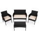 Polyrattan Garden Furniture Set 4-Piece MultiGarden, Black