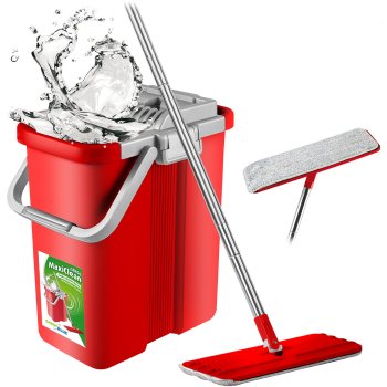 Greenblue MaxiClean GB850 plakanais mops ar spaini un 2 mikrošķiedras lupatiņām, 8L
