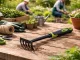 Garden Hand Rake for Flowers and Soil Loosening DIVODV, Black/Green