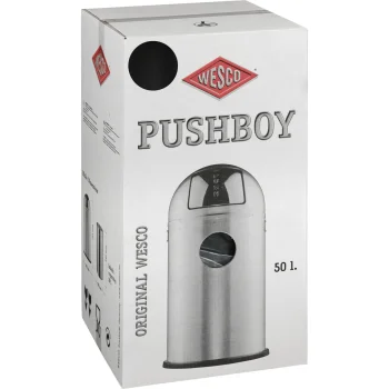 Wesco Pushboy atkritumu tvertne 50L, matēti melna