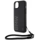 BMW iPhone 15 / 14 / 13 Case Signature Leather Wordmark Cord, Black
