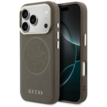 Guess Perforated 4G MagSafe vāciņš Apple iPhone 17 Pro Max, brūns