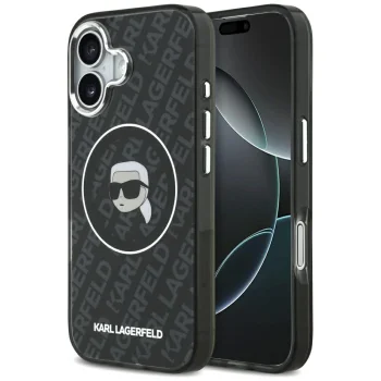 Чехол Karl Lagerfeld IML Karl Head Logo MagSafe для iPhone 17 - Черный