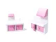 Liela Bērnu Spēļu MDF Koka Leļļu Māja ar Mēbelēm Piederumiem 70cm, Rozā | Play Dollhouse with Furniture